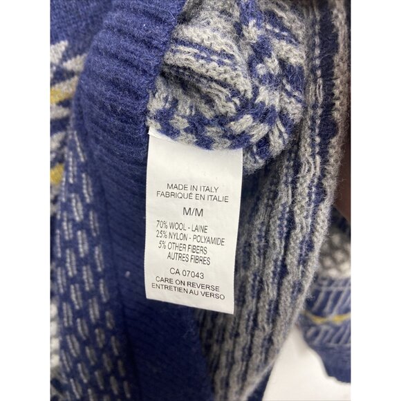 Lorenzo Magni Woman M Wool Blend Blue Pullover Knit Sweater Italy Textured - Picture 4 of 8